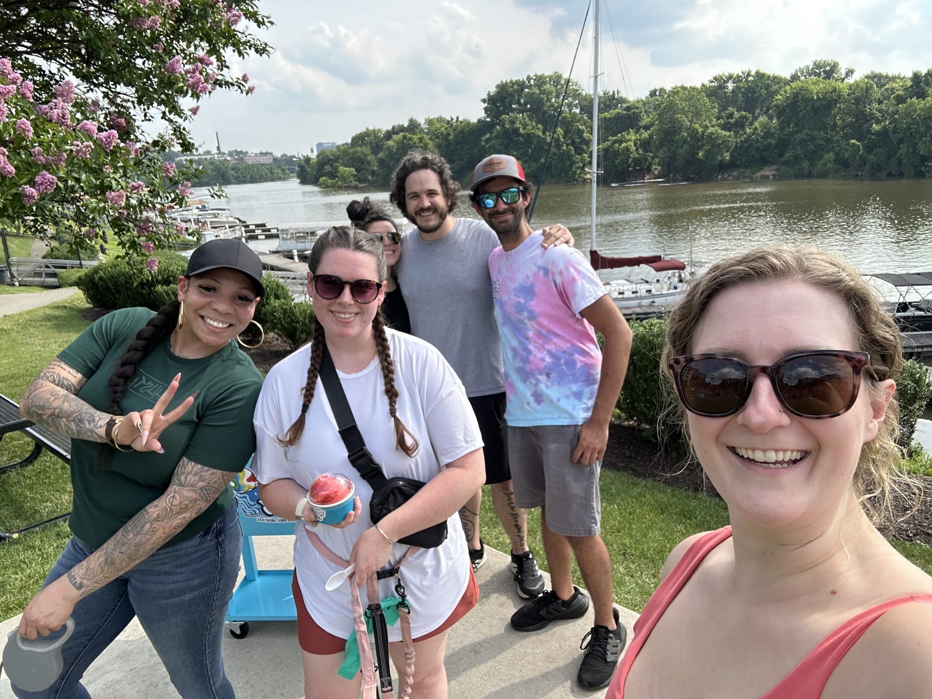 Customers posing with Italian ice