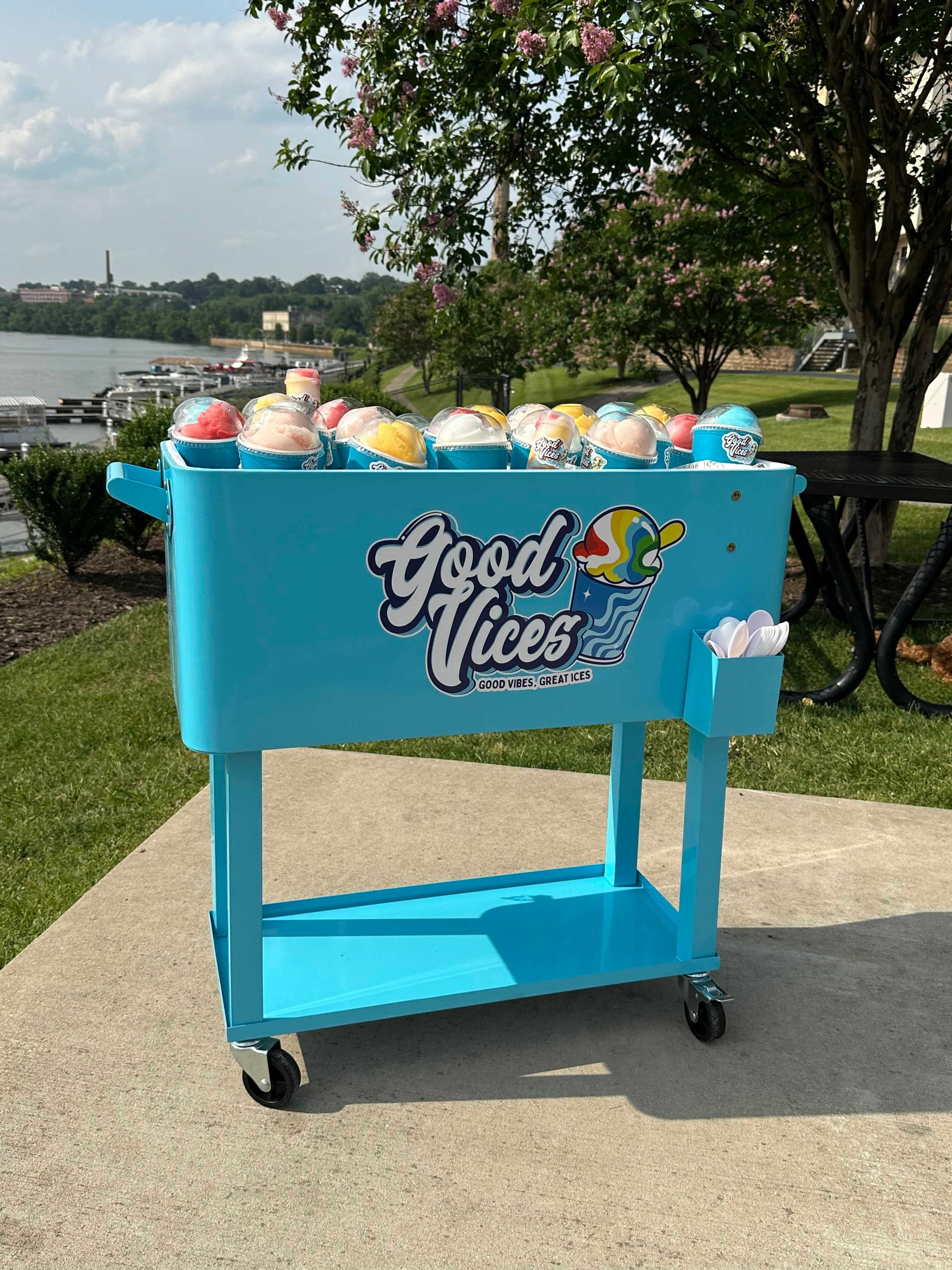 Drop-off cooler setup