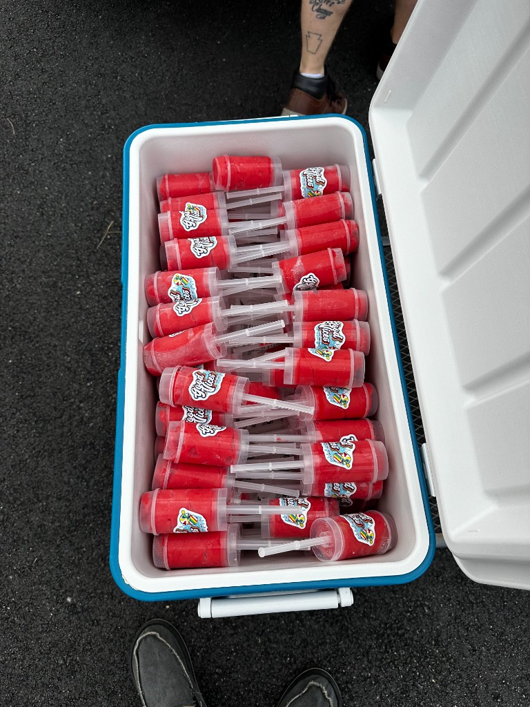 Cherry Italian ice push pop from Good Vices