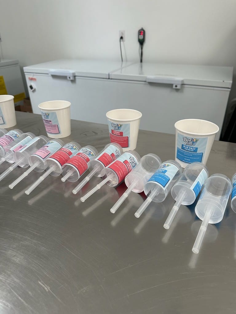 Good Vices push pops being filled fresh in the Richmond, VA production kitchen