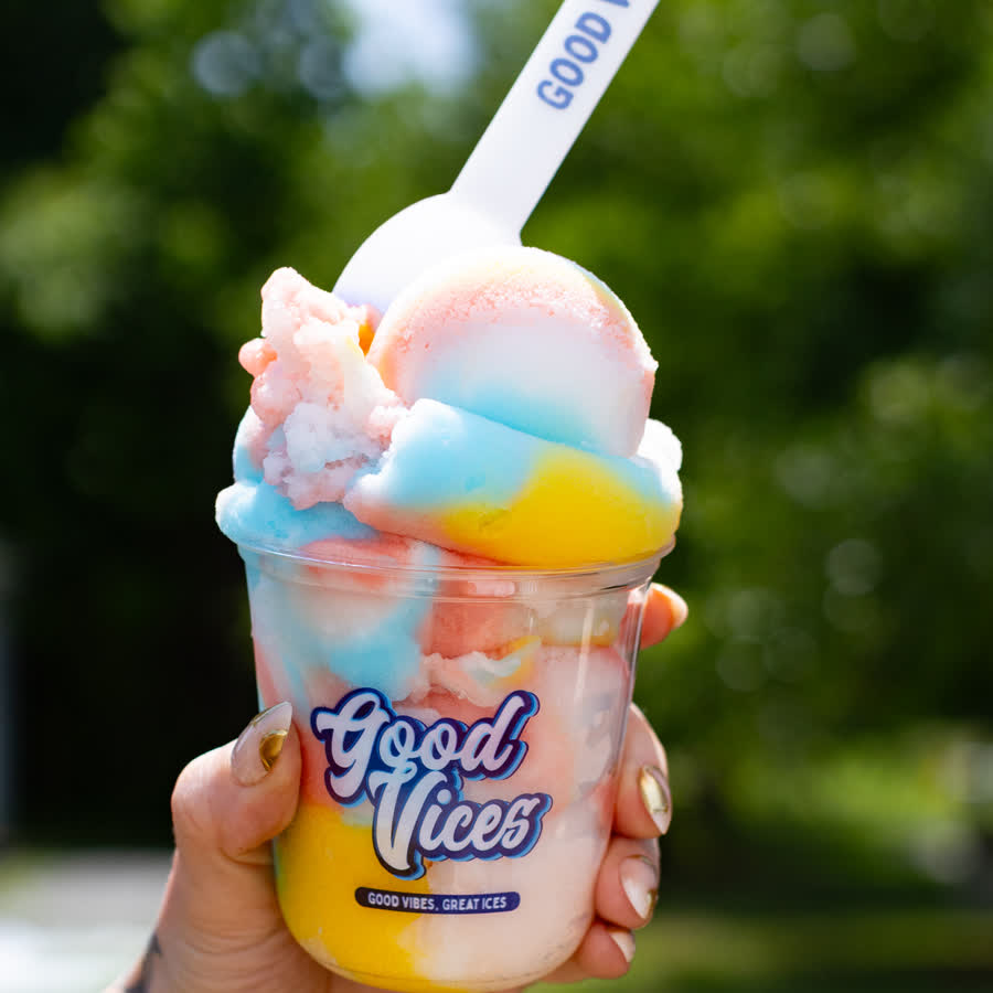 Scooped & swirled by hand