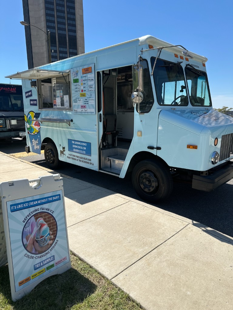 Good Vices Italian ice truck downtown Richmond, VA