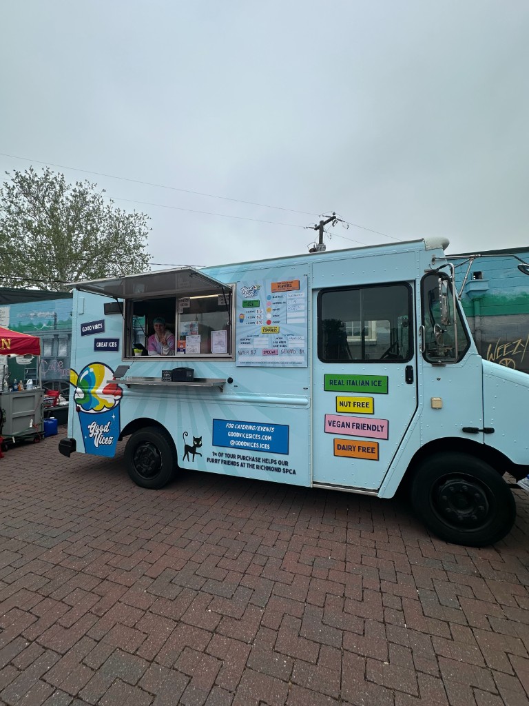 Good Vices truck serving at the Richmond SPCA — 1% of every purchase helps furry friends